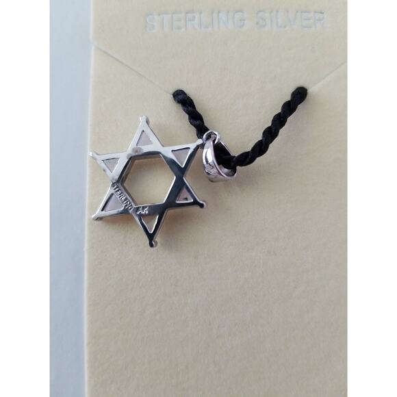DESIGNER ALEXANDER KALIFANO OPAL INLAY STERLING STAR OF DAVID PENDANT ROPE... - Picture 4 of 7